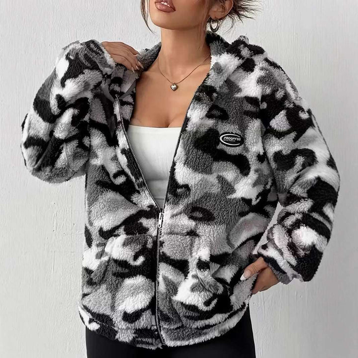 Stay Warm and Stylish with Our Winter Plush Camouflage Warm Jacket