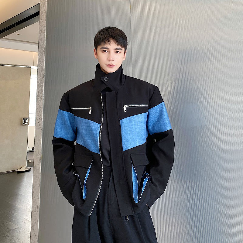 Large Pockets Work Lapel Jacket Men