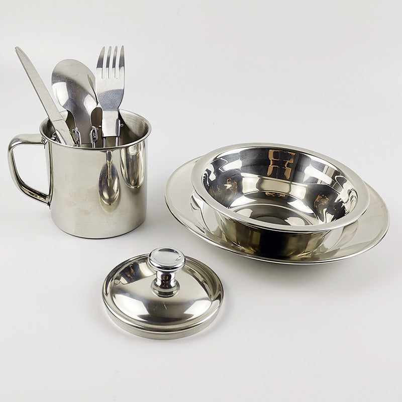 Outdoor Camping Single Stainless Steel Tableware