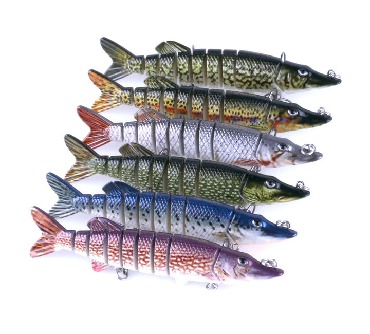 Original 8-segment fishing lure 12.7cm with size 4# hooks