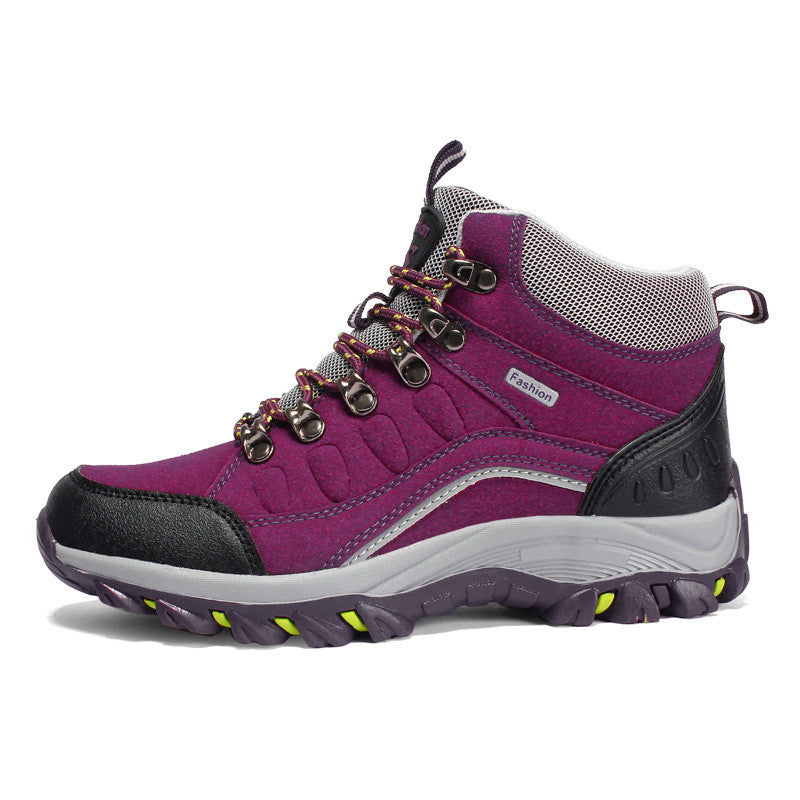 Hi-top hiking shoes