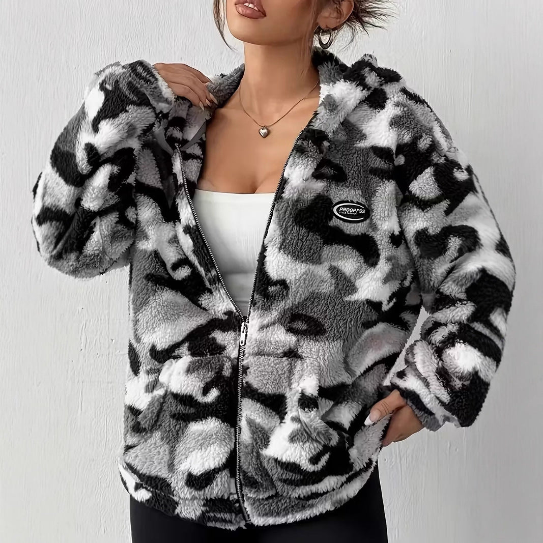 Winter Plush Camouflage Warm Jacket