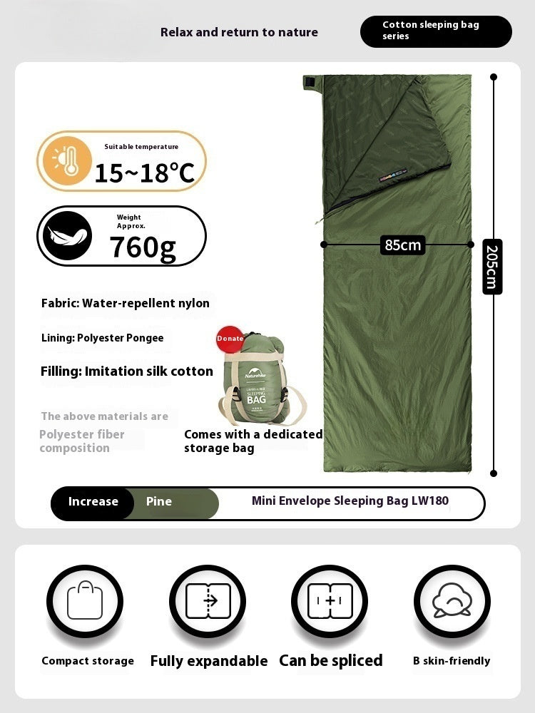 Summer Envelope Thin Sleeping Bag Outdoor